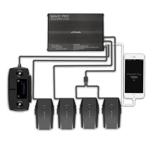 Mavic Pro Battery & Remote controller charger with 4 battery Ports - roboticsus