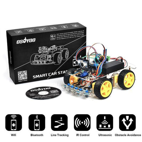 4WD DIY Smart Robot Car For Arduino Starter Learning kit - roboticsus